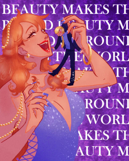 Personal art, illustration of Nami and Sanji from One Piece Personal art, illustration of Nami and Sanji from One Piece